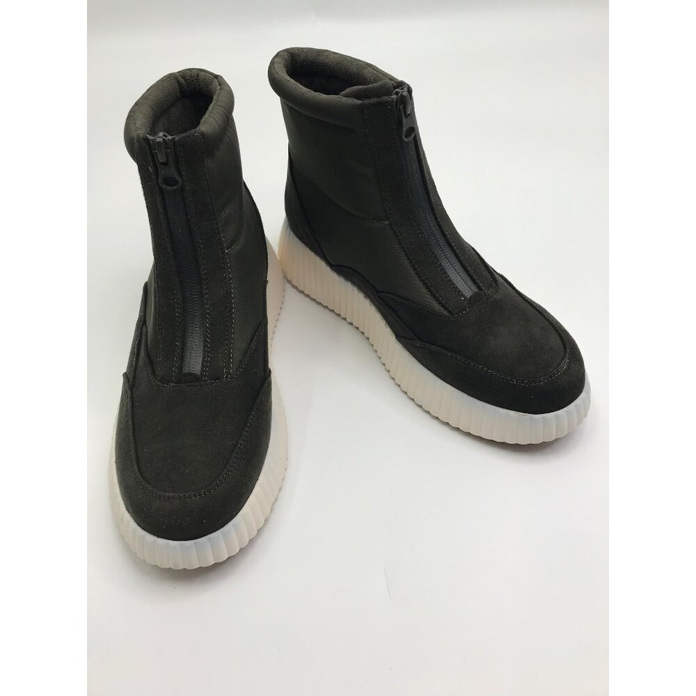 White Mountain Downtown Zip Platform Boot Bootie Green 10M NWOB
